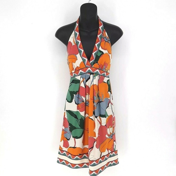 BCBGMaxAzria Dresses & Skirts - BCBGMAXAZRIA Dress Size XXS Deep V Neck Halter Tie